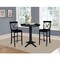 International Concepts Round 36 in Rd Pedestal Bar Height Table, 2 X-Back Bar Height Stools, Black, 36 in W, 36 in L, Wood K46-36RT-27B-S6133-2 - alternate 2